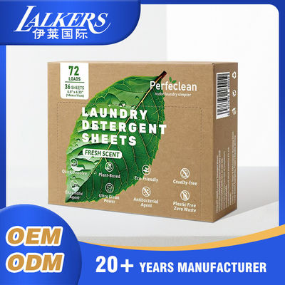 Papel/Folhas de Detergente para Roupa para Pele Sensível - Limpeza Poderosa e Fragrância Personalizável