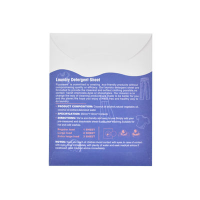 Buen precio Fragrancia personalizable Ecológico Biodegradable Hoja de detergente para ropa super condensada en línea