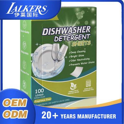 Good price Biodegradable Dishwasher Detergent Sheets Customizable Lalkers Fresh Scent online