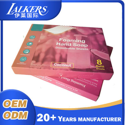 Buen precio Hojas portátiles de jabón para manos de plástico libre de plástico ecológico y papel de jabón para lavado de manos en línea