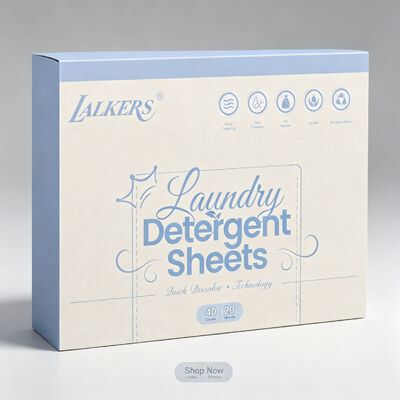 Zero Plastic Eco-Friendly Laundry Detergent Sheets with Strong Cleansing for Tough Stain Removal
