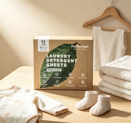 Plant Based Biodegradable Laundry Detergent Sheets Lightweight Compact for Easy Packing