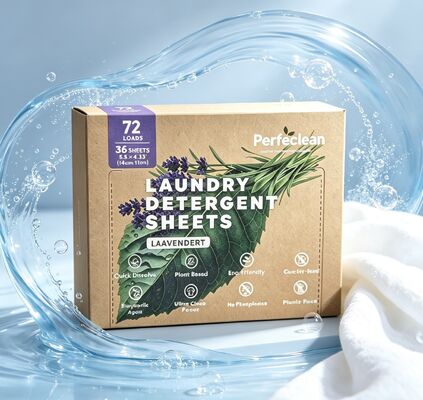 Non-Toxic Compostable Biodegradable Laundry Detergent Sheets with Plant-Based Surfactant for Eco-Friendly Washing