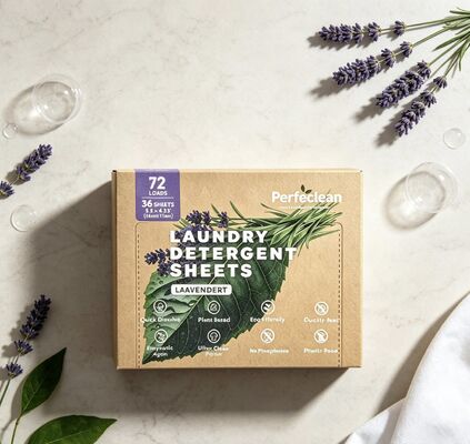Sensitive Skin Friendly Biodegradable Plant Based Laundry Detergent Sheets and Strips for Eco Safe Cleaning