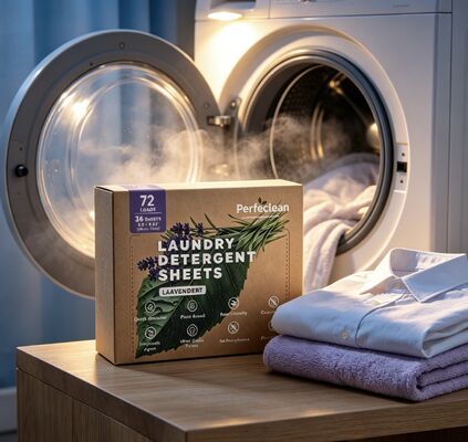 Plastic-Free Fully Dissolvable Laundry Detergent Sheets with Plant Based Surfactant for Commercial Use