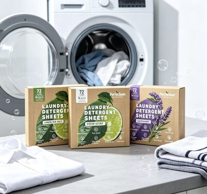 Hypoallergenic Laundry Detergent Sheets with Plant Based Surfactant Gentle On Sensitive Skin