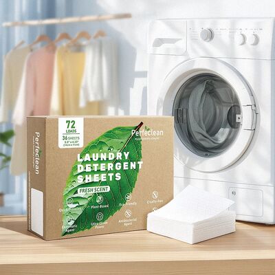 Phosphate-Free Heavy-Duty Cleaning Laundry Detergent Sheets with Plant Based Surfactant