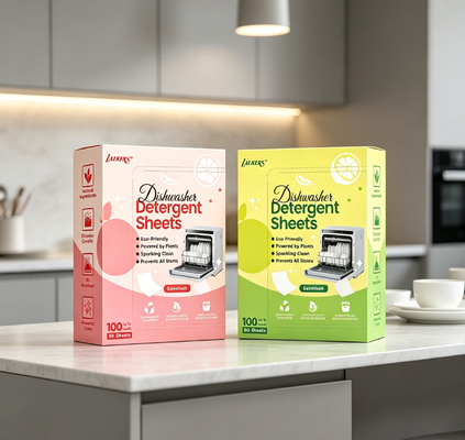 Space Saving Dishwashing Sheets Simple Operation One Sheet Per Wash Dishwasher Detergent Strips for Daily Cleaning