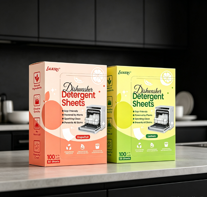 Grease Cutting Eco Friendly Dishwashing Sheets with Plant Based Surfactant Dishwasher Detergent Strips